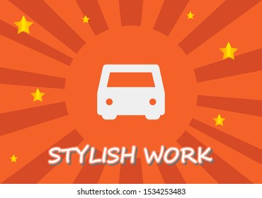 Vector icon car 10 EPS . Lorem Ipsum Illustration design