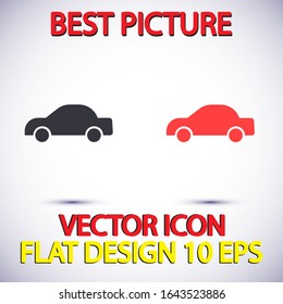 Vector icon car 10 EPS . Lorem Ipsum Illustration design