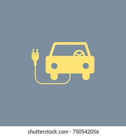 Vector icon of Car charging. Eps-10.