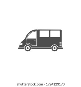 Icono vector de un camión o una camioneta comercial. Diseño sencillo, silueta rellena aislada sobre fondo blanco. Diseño para sitios web y aplicaciones