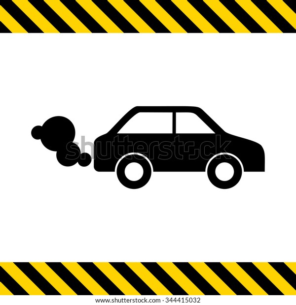 Vector icon of car
emitting exhaust fumes