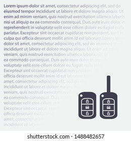 Vector icon car key 10 EPS . Lorem Ipsum Illustration design