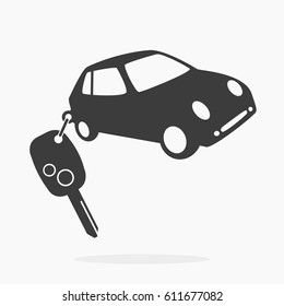 Vector icon car Key, vector illustration. Flat design style