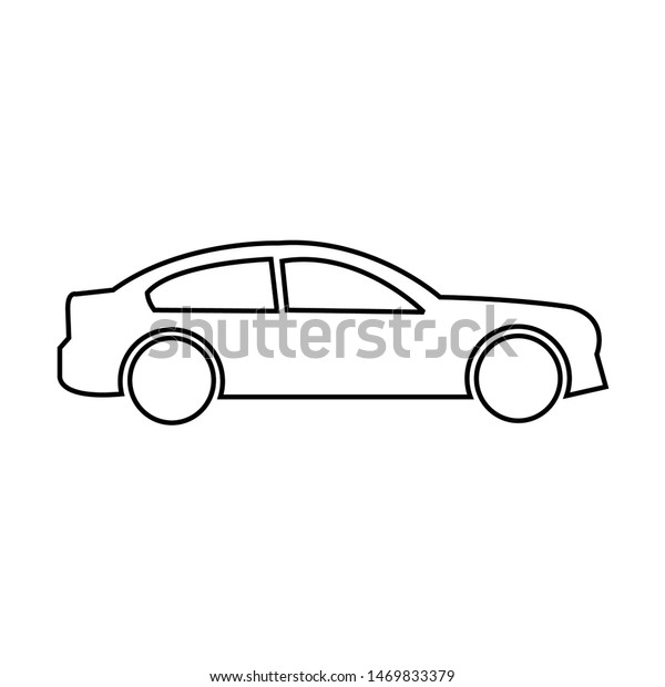 Vector icon of a car. Modern car sedan\
illustration symbol\
icon\
