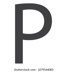 Vector icon car parking zone sign, symbol. Parking space. Roadsign with letter P 