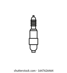 vector icon, car spark plug white background