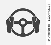 Vector icon of car steering wheel and driver