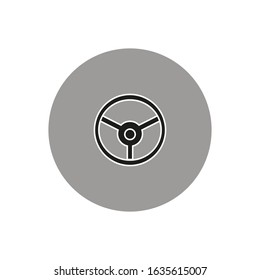 vector icon, car steering wheel on white background