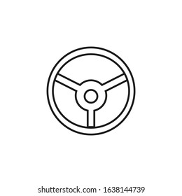 vector icon, car steering wheel on white background