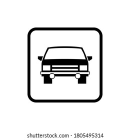 Vector icon of a car. Symbol of a car stop, a parking area for cars.