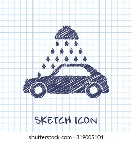 Vector icon of car wash