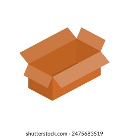 Icono de Vector de una caja de cartón aislada con color blanco