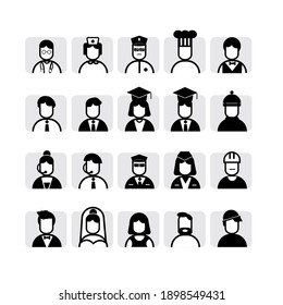 vector icon career Women and men available,White black

