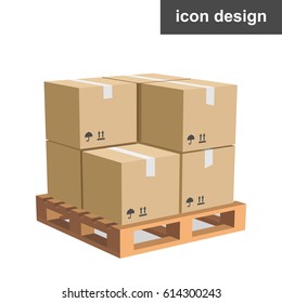 Vector icon cargo boxes pallet