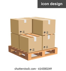 Paleta de cajas de carga de icono del vector