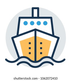 
Vector icon of a cargo ship
