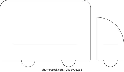Vector icon of a cargo truck for use in ecommerce dashboards, order tracking, and transport branding
