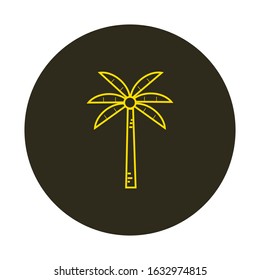 Vector icon, of Caribbean coconuts palm