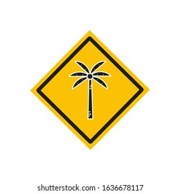 Vector icon, of Caribbean coconuts palm
