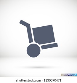 Vector icon cart with box 10 EPS