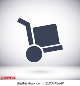 Vector icon cart with box 10 EPS