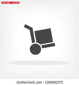 Vector icon cart with box 10 EPS