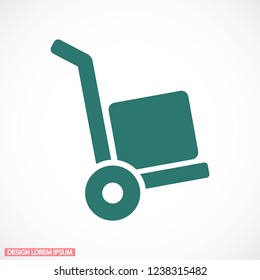 Vector icon cart with box 10 EPS