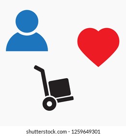 Vector icon cart with box 10 EPS
