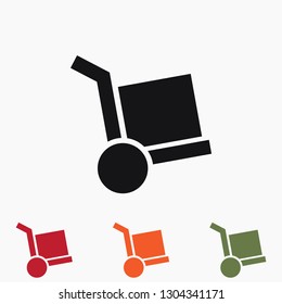 Vector icon cart with box 10 EPS
