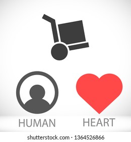 Vector icon cart with box 10 EPS