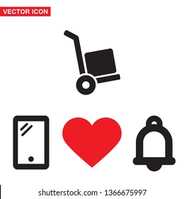 Vector icon cart with box 10 EPS