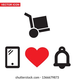 Vector icon cart with box 10 EPS