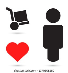 Vector icon cart with box 10 EPS
