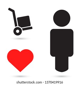 Vector icon cart with box 10 EPS