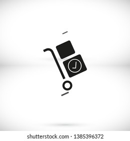 Vector icon cart with box 10 EPS . Lorem Ipsum Illustration design