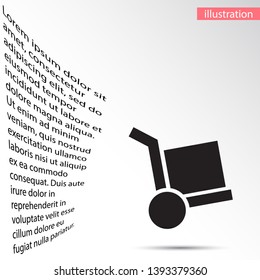 Vector icon cart with box 10 EPS . Lorem Ipsum Illustration design