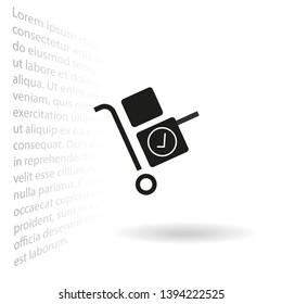 Vector icon cart with box 10 EPS . Lorem Ipsum Illustration design