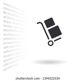 Vector icon cart with box 10 EPS . Lorem Ipsum Illustration design