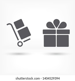 Vector icon cart with box 10 EPS . Lorem Ipsum Illustration design