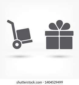 Vector icon cart with box 10 EPS . Lorem Ipsum Illustration design