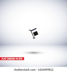 Vector icon cart with box 10 EPS . Lorem Ipsum Illustration design