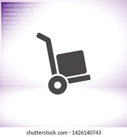 Vector icon cart with box 10 EPS . Lorem Ipsum Illustration design