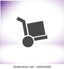 Vector icon cart with box 10 EPS . Lorem Ipsum Illustration design