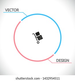 Vector icon cart with box 10 EPS . Lorem Ipsum Illustration design