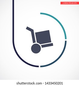 Vector icon cart with box 10 EPS . Lorem Ipsum Illustration design
