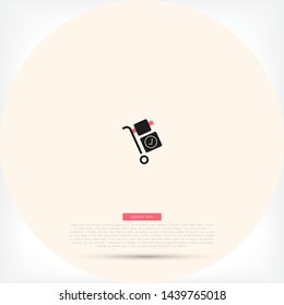 Vector icon cart with box 10 EPS . Lorem Ipsum Illustration design