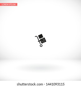 Vector icon cart with box 10 EPS . Lorem Ipsum Illustration design