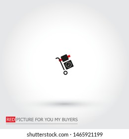 Vector icon cart with box 10 EPS 