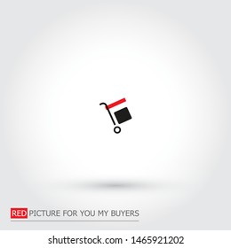 Vector icon cart with box 10 EPS . 