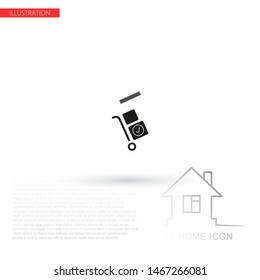 Vector icon cart with box 10 EPS . Lorem Ipsum Illustration design
